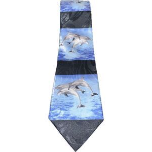 Dolphin Fun Mens Necktie Ocean Sea Life Dolphins Animal Gift Blue Neck‎ Tie